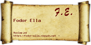 Fodor Ella névjegykártya